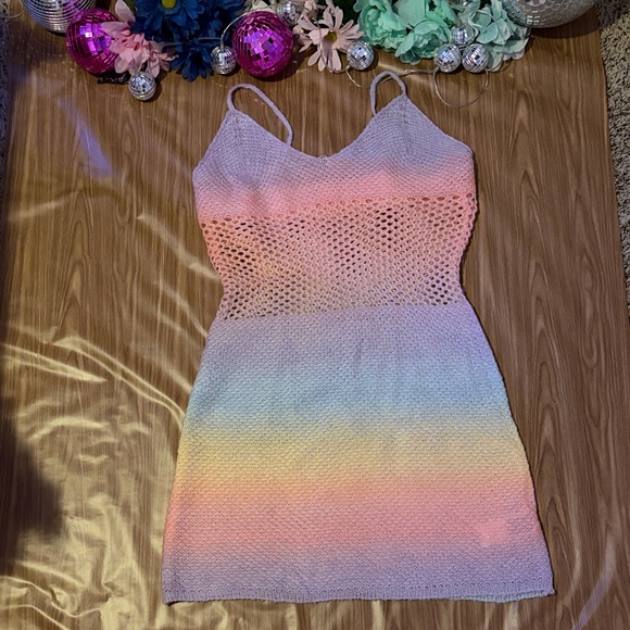 SHEIN Other - Rainbow Knit Coverup Dress